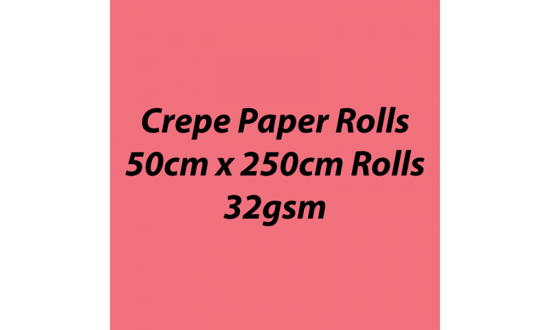 Heyda  Crepe Paper Rolls 50cm x 250cm Roll, 32gsm Pack of 10 - Rose Pink