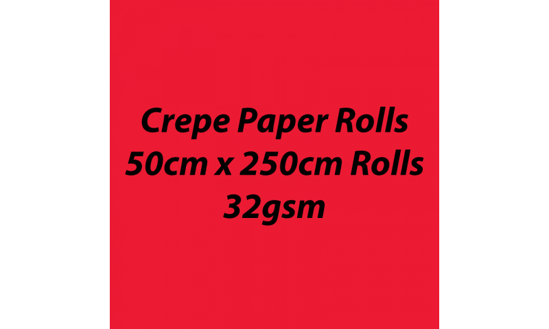 Heyda Crepe Paper Rolls 50cm x 250cm Roll, 32gsm Pack of 10 - Red