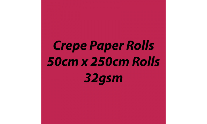 Heyda  Crepe Paper Rolls 50cm x 250cm Roll, 32gsm Pack of 10 - Poppy Red