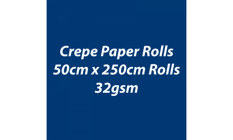 Heyda Crepe Paper Rolls 50cm x 250cm Roll, 32gsm Pack of 10 - Dark Blue