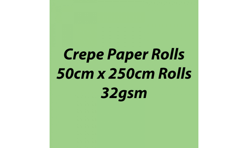 Heyda Crepe Paper Rolls 50cm x 250cm Roll, 32gsm Pack of 10 - Lime