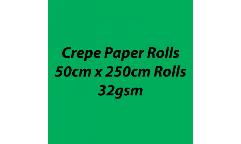 Heyda Crepe Paper Rolls 50cm x 250cm Roll, 32gsm Pack of 10 - Green