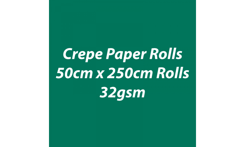 Heyda Crepe Paper Rolls 50cm x 250cm Roll, 32gsm Pack of 10 - Grass Green