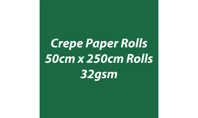 Heyda Crepe Paper Rolls 50cm x 250cm Roll, 32gsm Pack of 10 - Dark Green