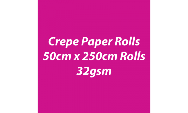Heyda Crepe Paper Rolls 50cm x 250cm Roll, 32gsm Pack of 10 - Pink