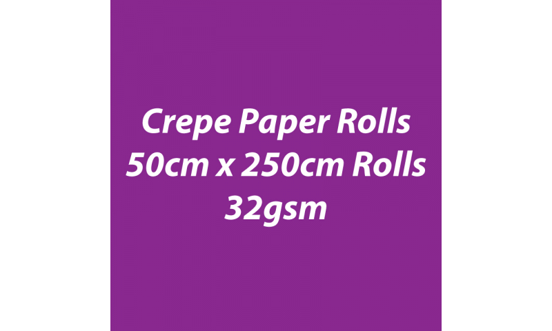 Heyda Crepe Paper Rolls 50cm x 250cm Roll, 32gsm Pack of 10 - Lilac
