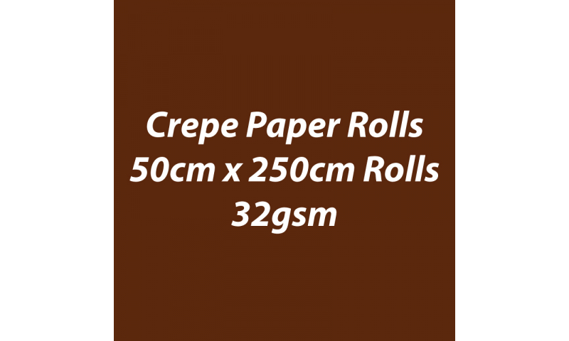 Heyda Crepe Paper Rolls 50cm x 250cm Roll, 32gsm Pack of 10 - Brown