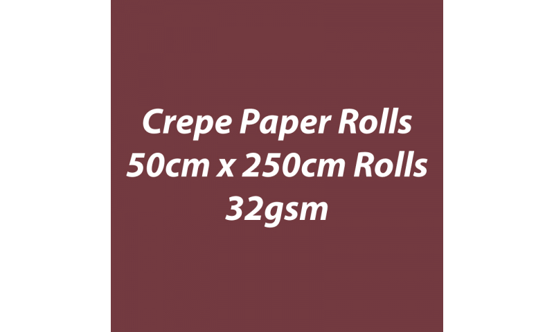 Heyda Crepe Paper Rolls 50cm x 250cm Roll, 32gsm Pack of 10 - Coffee