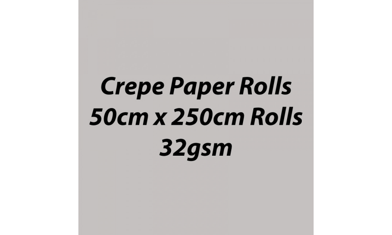 Heyda Crepe Paper Rolls 50cm x 250cm Roll, 32gsm Pack of 10 - Grey