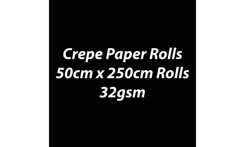Heyda Crepe Paper Rolls 50cm x 250cm Roll, 32gsm Pack of 10 - Black