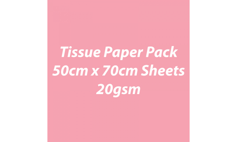 Heyda Tissue Paper Pack 50x70cm Sheets, 20 gsm, Pack 5 Sheets - Rose Pink (New Lower Price for 2022)