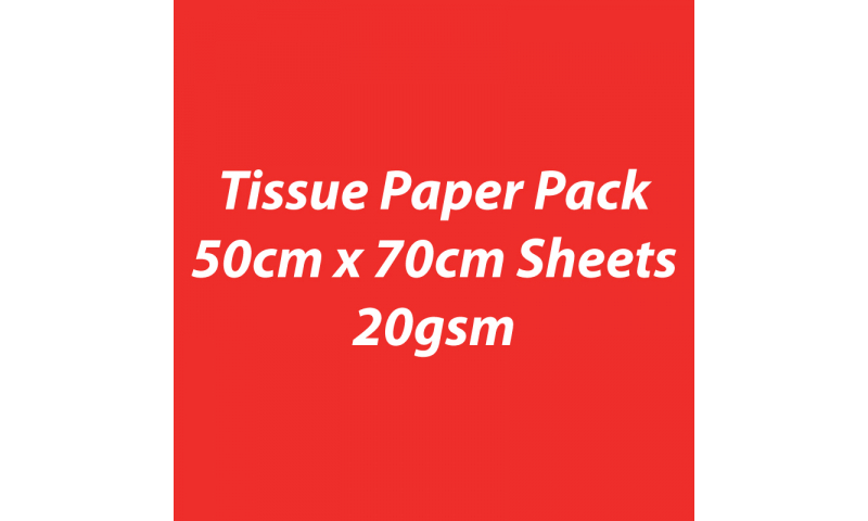 Heyda Tissue Paper Pack 50x70cm Sheets, 20 gsm, Pack 5 Sheets - Light Red (New Lower Price for 2022)