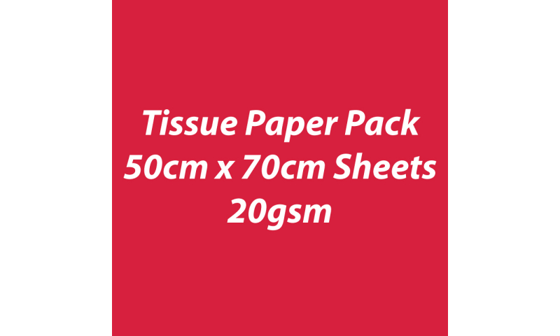 Heyda Tissue Paper Pack 50x70cm Sheets, 20 gsm, Pack 5 Sheets - Red