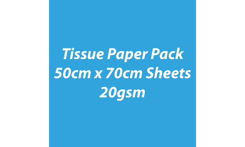Heyda Tissue Paper Pack 50x70cm Sheets, 20 gsm, Pack 5 Sheets - Light Blue (New Lower Price for 2022)
