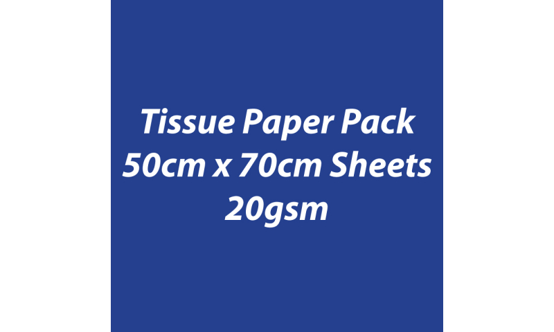 Heyda Tissue Paper Pack 50x70cm Sheets, 20 gsm, Pack 5 Sheets - Dark Blue (New Lower Price for 2022)