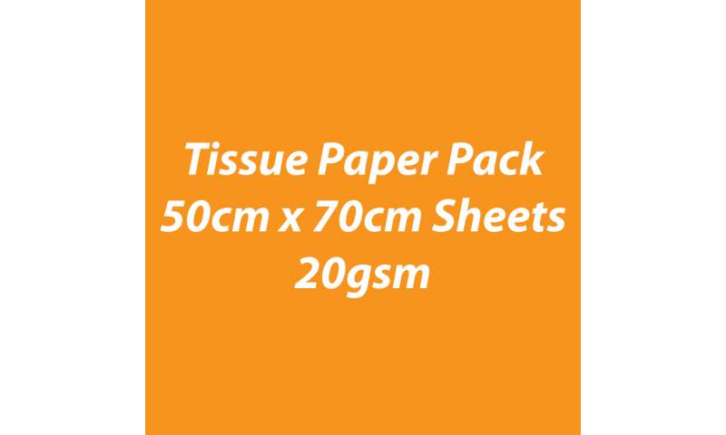 Heyda Tissue Paper Pack 50x70cm Sheets, 20 gsm, Pack 5 Sheets - Orange