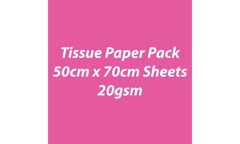 Heyda Tissue Paper Pack 50x70cm Sheets, 20 gsm, Pack 5 Sheets - Pink (New Lower Price for 2022)