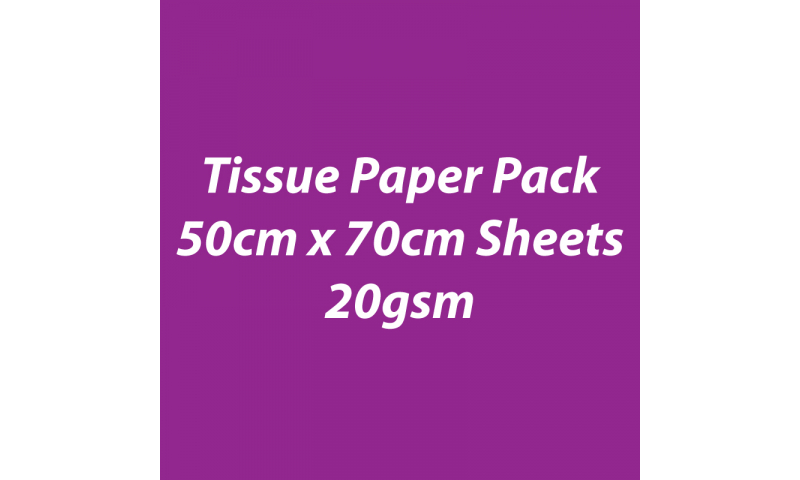 Heyda Tissue Paper Pack 50x70cm Sheets, 20 gsm, Pack 5 Sheets - Berry Violet (New Lower Price for 2022)