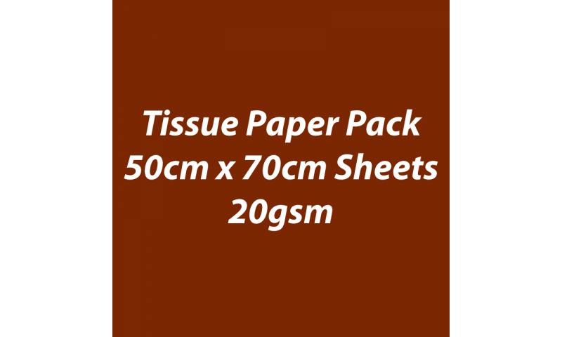 Heyda Tissue Paper Pack 50x70cm Sheets, 20 gsm, Pack 5 Sheets - Brown