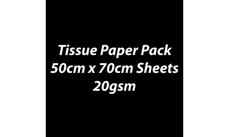 Heyda Tissue Paper Pack 50x70cm Sheets, 20 gsm, Pack 5 Sheets - Black