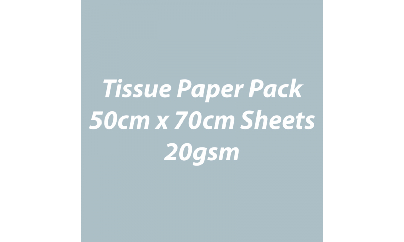 Heyda Tissue Paper Pack 50x70cm Sheets, 20 gsm, Pack 5 Sheets - Silver on 1 Side