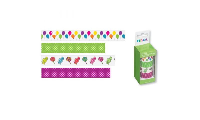 Heyda Deco Tapes Box 5 Asstd Tapes - Balloons Coloured