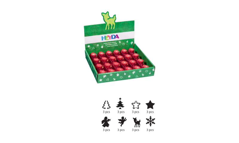 Heyda Lever Craft Punches, Display 8 assorted designs - Xmas