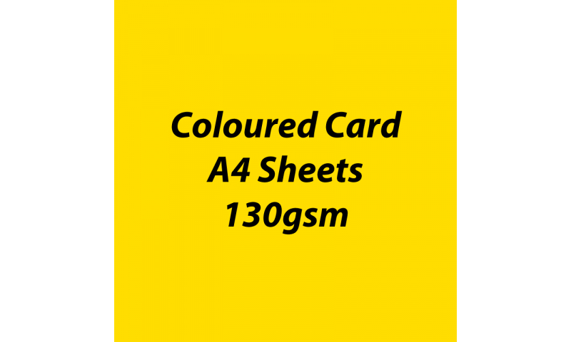 Heyda 100% Recycled Coloured Card  A4 130 gsm barcoded 100 sheets-Yellow
