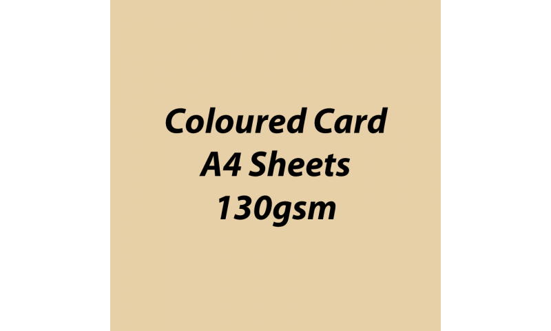 Heyda 100% Recycled Coloured Card  A4 130 gsm barcoded 100 sheets-Chamois