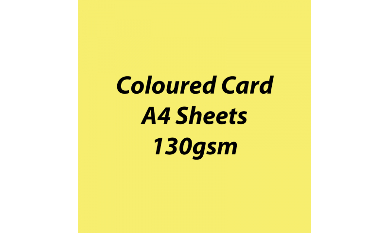 Heyda 100% Recycled Coloured Card  A4 130 gsm barcoded 100 sheets-Lemon