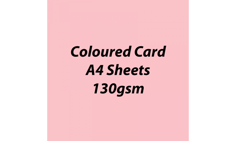 Heyda 100% Recycled Coloured Card  A4 130 gsm barcoded 100 sheets-Light Rose
