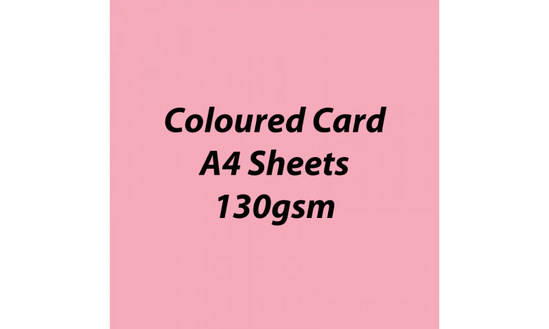 Heyda 100% Recycled Coloured Card  A4 130 gsm barcoded 100 sheets-Rose