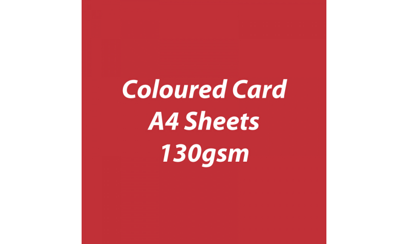Heyda 100% Recycled Coloured Card  A4 130 gsm barcoded 100 sheets-Poppy Red