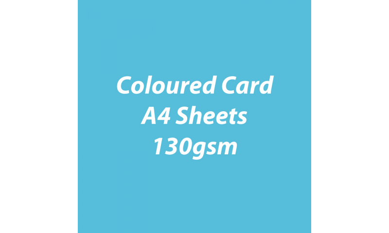 Heyda 100% Recycled Coloured Card  A4 130 gsm barcoded 100 sheets-Aqua