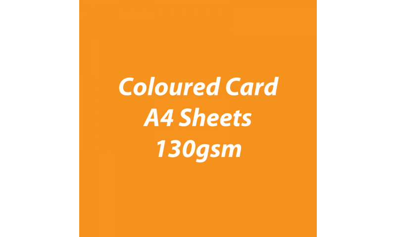 Heyda 100% Recycled Coloured Card  A4 130 gsm barcoded 100 sheets-Pumpkin