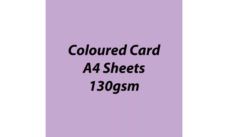 Heyda 100% Recycled Coloured Card  A4 130 gsm barcoded 100 sheets-Light Violet