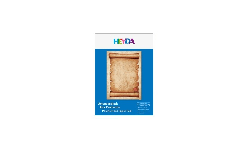 Heyda Antique A4 Parchment Scroll Paper Pad 100g, 20 Sheets