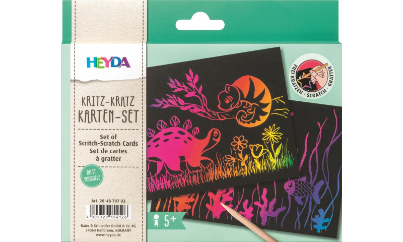 Heyda Rainbow Scratch Art, Pack of 12 7" x 5" cards.