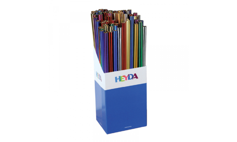 Heyda Aluminium Xmas Foil  50x78cm Rolls, 70gsm Display 100 -  10 Asstd Colours.