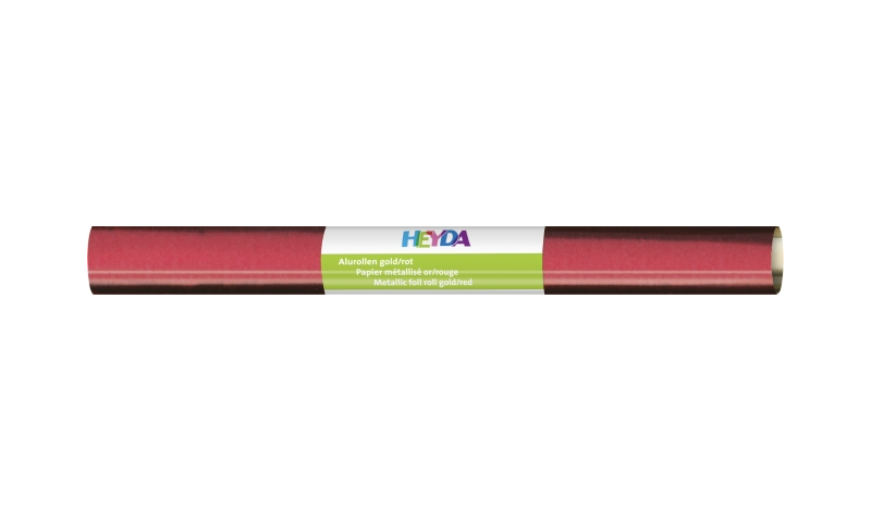Heyda Aluminium Craft Foil  50x78cm Roll, 70gsm - Gold  & Red.  (New Lower Price for 2021)