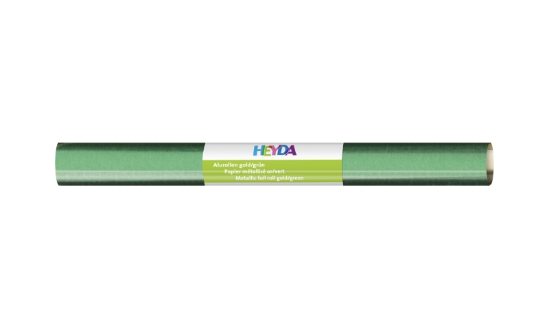 Heyda Aluminium Craft Foil  50 x 78cm Roll, 70gsm - Gold & Green.  (New Lower Price for 2021)