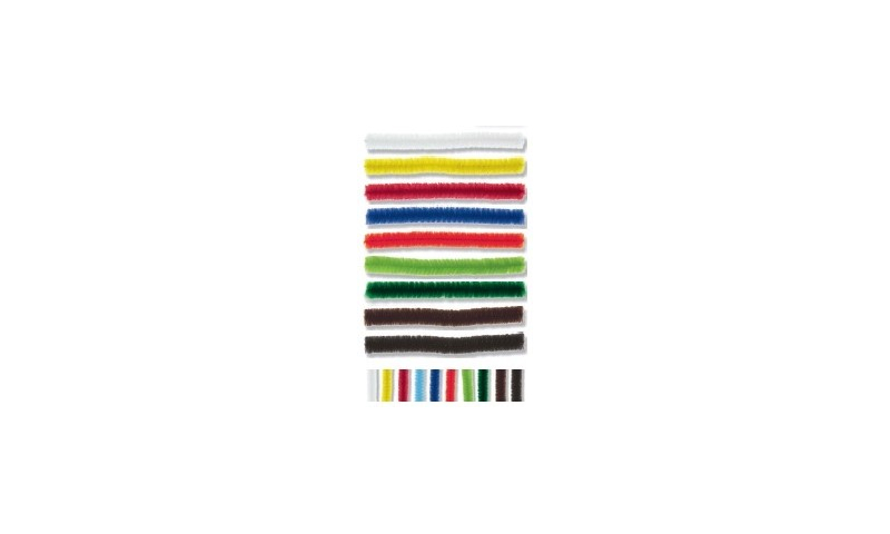 Heyda Fluffy Pipe Cleaners 50cm, 10 Asstd Colours