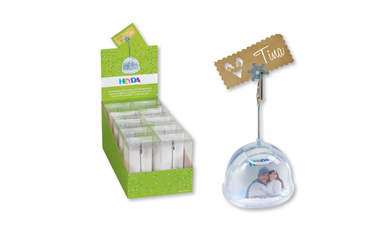 Heyda Clip Insertable Snow Globes, Display of 10