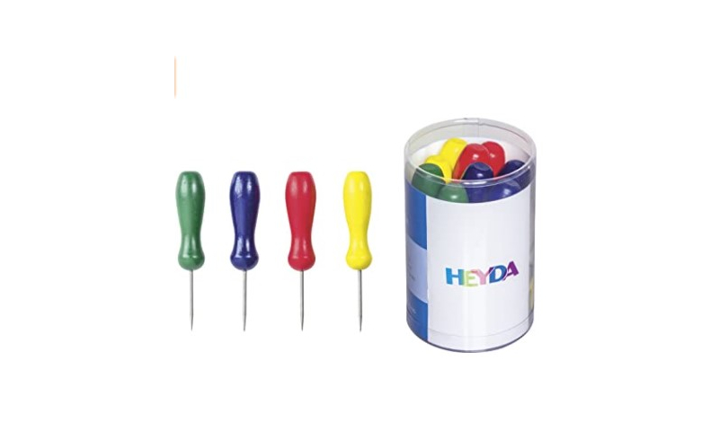 Heyda Wooden Grip Crafting Needles Asstd Colours