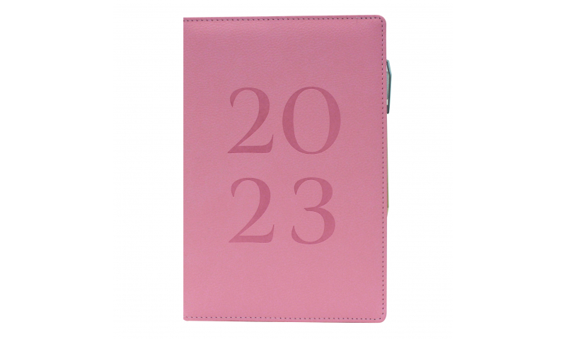 2023 Diary Eco A5 DAP Index Fabric - Pink - with Pen