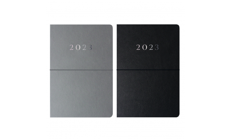 2023 Diary Eco A5 WTV Grey & Black with Address Book