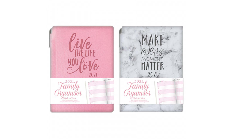 Tallon A6 Family Weekly 2022 Organiser with Embossed Quotes & Pen. (SPECIAL OFFER)