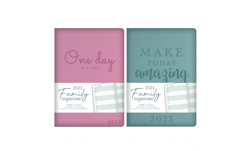 Tallon A6 Family Weekly 2023 Organiser with Embossed Quotes & Pen