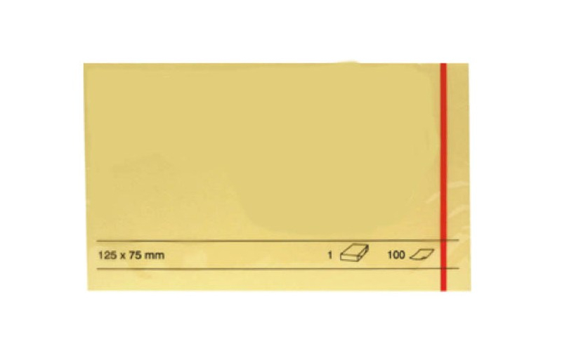 Stick'N Budget Yellow 127x76mm (5x3") Sticky Notes, 100 Sheets, Film Wrapped