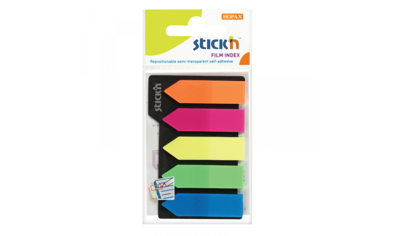 Stick'N Film Index Strips, 42x12mm 5pk asstd, Hangpack